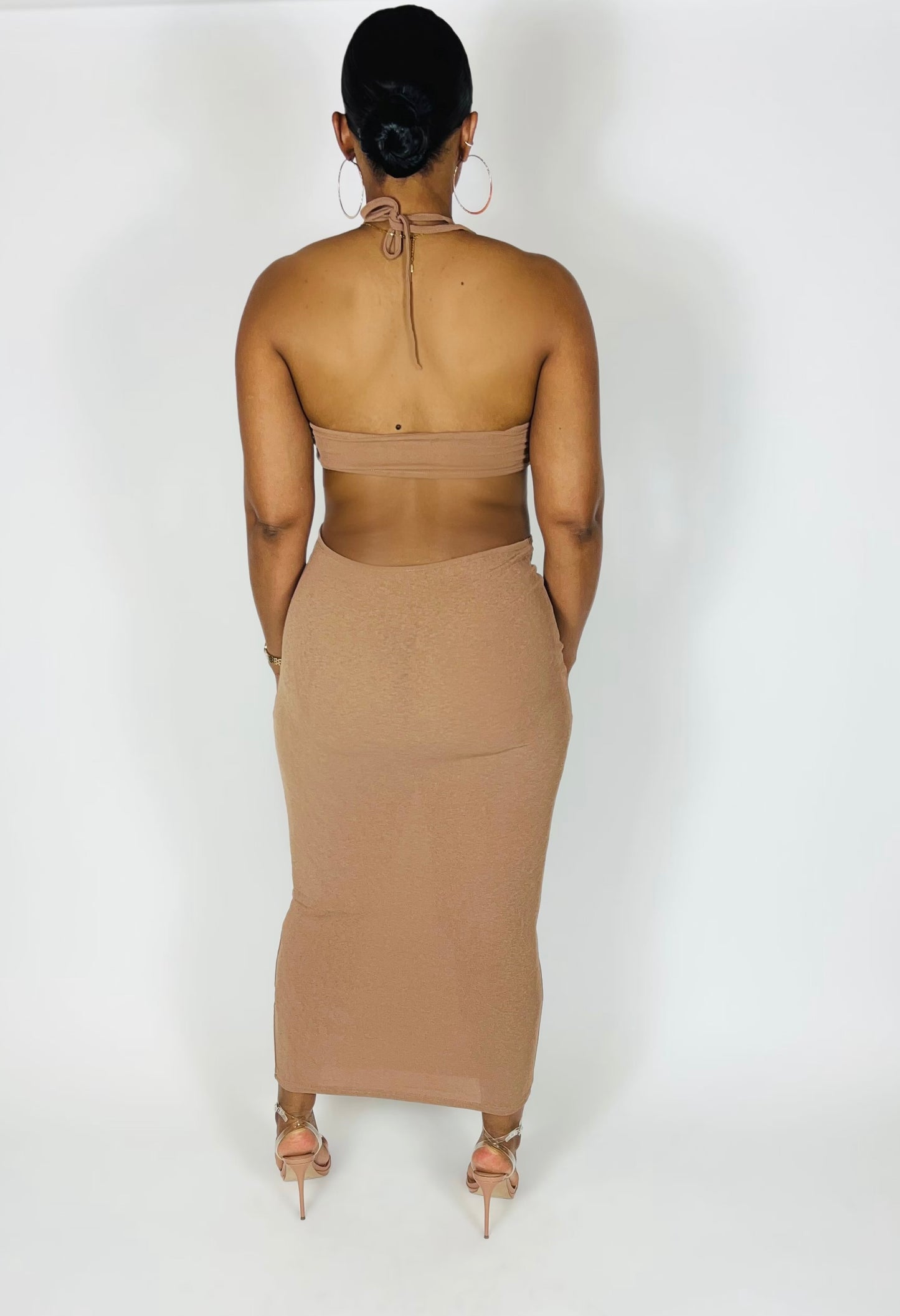 Goddess Maxi Dress (Taupe)