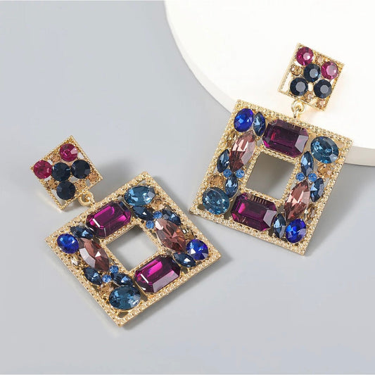 Jae Square Earring (Purple)